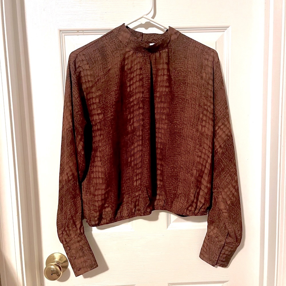 Brown snakeskin blouse